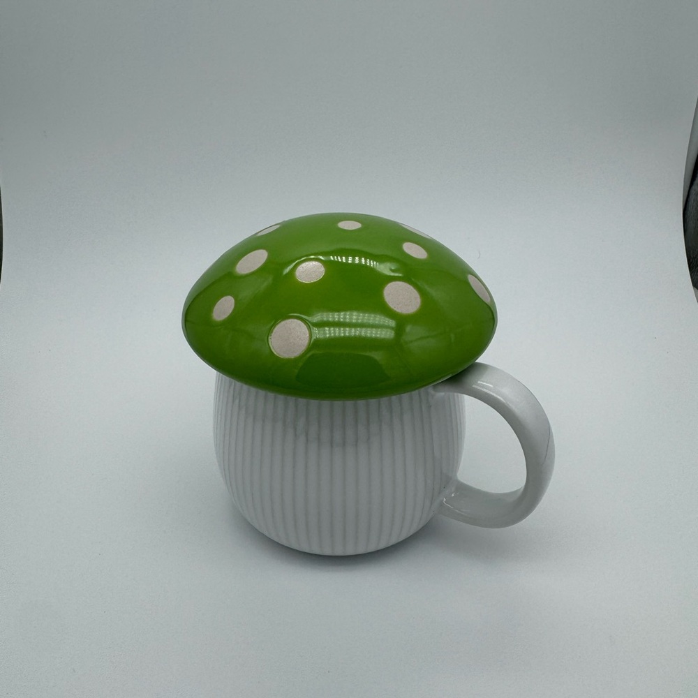 World Market Green and White Mushroom Ceramic Mug - Picture 2 of 4